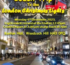 GAA London – Coach Trip for Christmas Lights – 04th December 2023